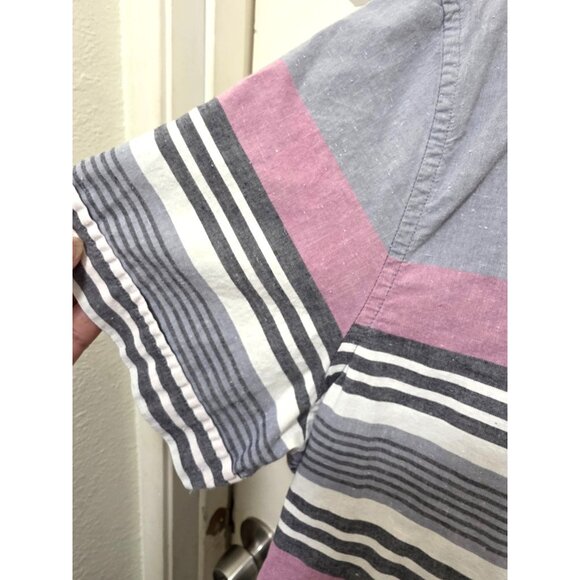 Original Penguin Men's Heritage Slim Fit Striped Button Down Short Sleeve Shirt - Picture 5 of 7